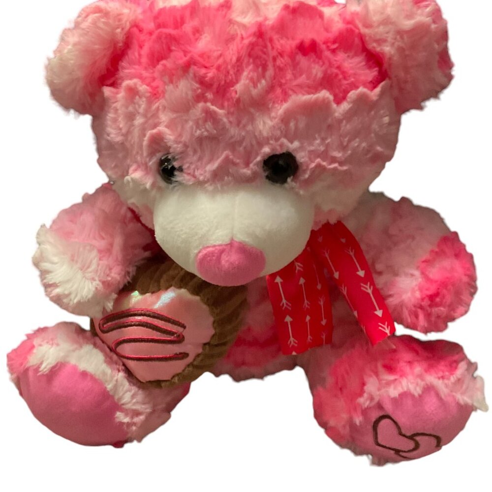 Hug Fun Pink Heart Bear 10" Stuffed Animal NWOT